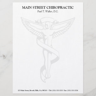 En-tête de lettre d'emblème de chiropractie