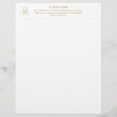 En-tête De Lettre Dentiste Or Dentistère Dentistère Bleu foncé gris (Devant)