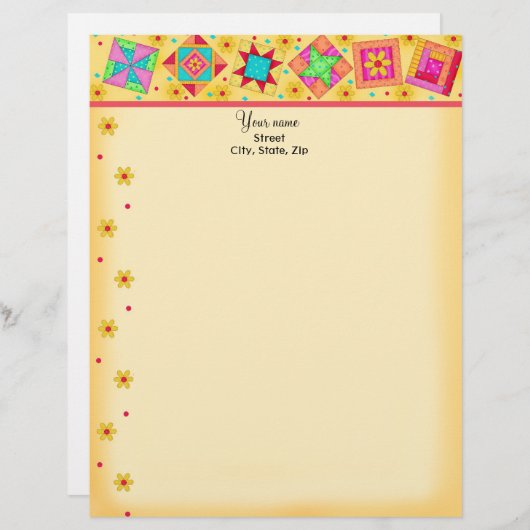 En-tête de lettre des blocs de surface en damier r (Devant / Derrière)