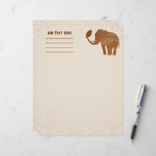 En-tête De Lettre Design d'art tribal des éléphants