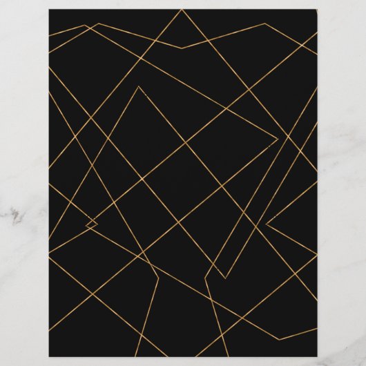 En-tête De Lettre Design géométrique moderne Gold & Black (Devant)