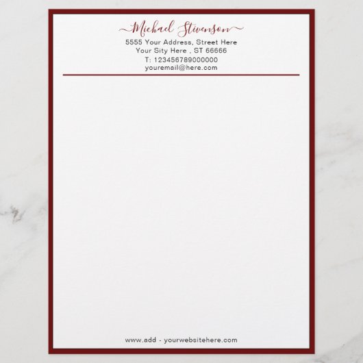En-tête De Lettre Design Your Own Company Letterhead Example (Devant)