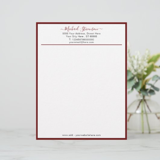 En-tête De Lettre Design Your Own Company Letterhead Example (Debout devant)