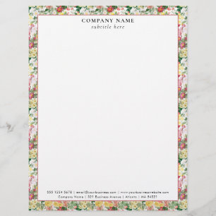 En-tête De Lettre Détails de la société de motif de roses florales m