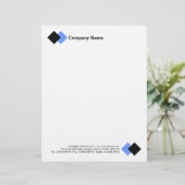 En-tête De Lettre Deux diamants - Noir et Bébé Bleu (Debout devant)