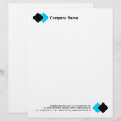 En-tête De Lettre Deux diamants - noir et bleu ciel (Devant / Derrière)