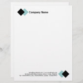 En-tête De Lettre Deux Diamants - Noir et Bleu Vert (Devant / Derrière)