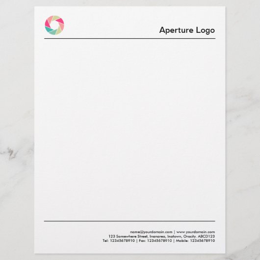 En-tête De Lettre Deux Lignes - Logo Coloré d'Ouverture (Devant)