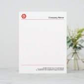 En-tête De Lettre Deux lignes - Rouge (Debout devant)