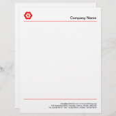 En-tête De Lettre Deux lignes - Rouge (Devant / Derrière)