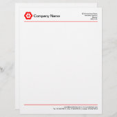 En-tête De Lettre Deux lignes v2 - Rouge (Devant / Derrière)