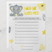 En-tête De Lettre Devinez La Douce Mess [Baby Elephant [Jaune] (Devant / Derrière)