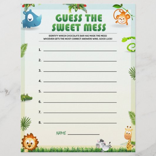 En-tête De Lettre Devinez La Douce Mess [Thème animal] (Devant)