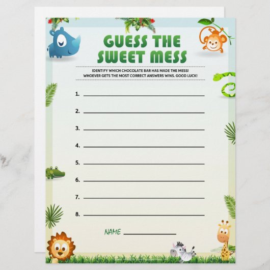 En-tête De Lettre Devinez La Douce Mess [Thème animal] (Devant / Derrière)