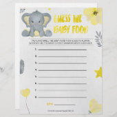 En-tête De Lettre Devinez La Nourriture Bébé [Eléphant Bébé [Jaune] (Devant / Derrière)