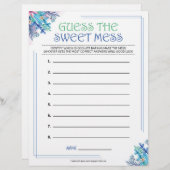 En-tête De Lettre Devinez Le Mess Doux [Floral Bleu] (Devant / Derrière)