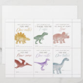 En-tête De Lettre Dinosaur Valentine Cards for Kids (Devant / Derrière)