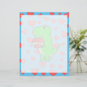 En-tête De Lettre Dinosaure de la Journée des Véntines (Debout devant)