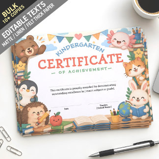 En-tête De Lettre Diplôme sur mesure pour enfants de classe d'animau
