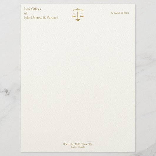 En-tête de lettre d'or classique de CABINETS (Devant)