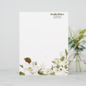 En-tête De Lettre Douche pour couples floraux Magnolia (Debout devant)