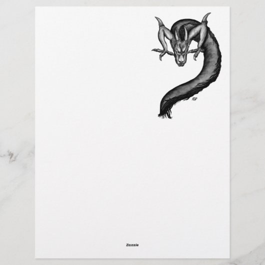 En-tête De Lettre Dragon en style tatouage (Dos)