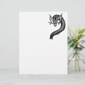 En-tête De Lettre Dragon en style tatouage (Debout devant)