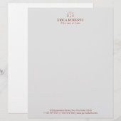 En-tête De Lettre Échelle rose d'or d'avocat d'avocat de justice (Devant / Derrière)