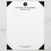 En-tête De Lettre Échelles classiques de justice | Bureau du droit (Devant)