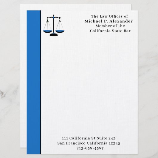 En-tête De Lettre Échelles de justice (Devant / Derrière)