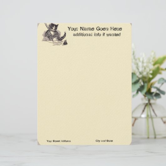 En-tête De Lettre Écriture de papeterie de chat (Debout devant)