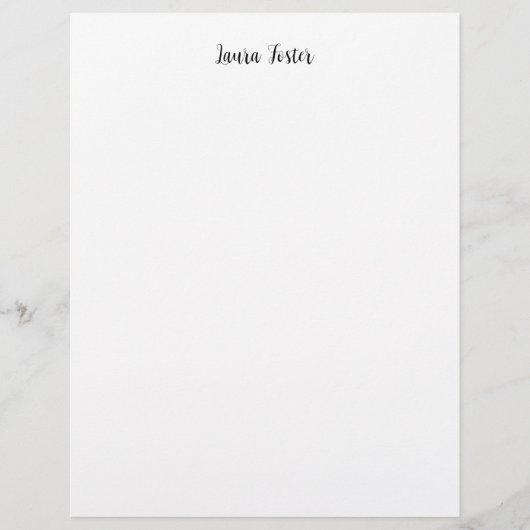 En-tête De Lettre Écriture manuscrite classique Nom élégant Noir Bla (Devant)