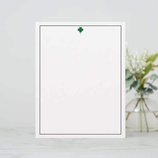 En-tête De Lettre Elegant 4 Leaf Clover Letterhead Stylish Paper (Debout devant)
