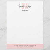 En-tête De Lettre Élégant Blush rose moderne Logo d'entreprise Monog (Devant)
