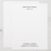 En-tête De Lettre Elégant Design propre Classic Look Modèle Blanc (Devant / Derrière)