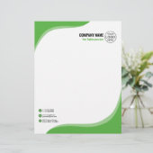 En-tête De Lettre Élégant et fluide vert (Debout devant)