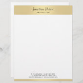 En-tête De Lettre Elégant Faux Gold Moderne Calligraphie Script tend (Devant / Derrière)