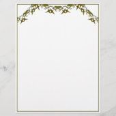 En-tête De Lettre Élégant feuille vert (Devant)