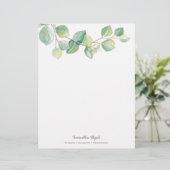 En-tête De Lettre Elégant Feuilles d'Eucalyptus (Debout devant)