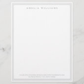 En-tête De Lettre Elegant Gray Minimalist Two Border (Devant)