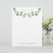 En-tête De Lettre Elegant Green Eucalyptus Branch Détails de l'entre (Debout devant)