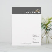 En-tête De Lettre Élégant immobilier gris (Debout devant)