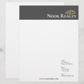 En-tête De Lettre Élégant immobilier gris (Devant / Derrière)