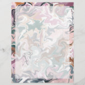 En-tête De Lettre Elégant marbre Abstrait vert et rose (Devant)