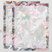 En-tête De Lettre Elégant marbre Abstrait vert et rose (Devant / Derrière)