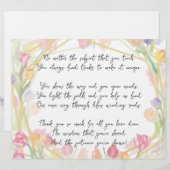 En-tête De Lettre Elégant mignon poème d'appréciation florale pour e (Devant / Derrière)