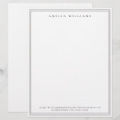 En-tête De Lettre Elegant Minimalist Brown Two Border (Devant / Derrière)