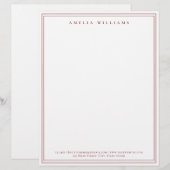 En-tête De Lettre Elegant Minimalist Red Two Border (Devant / Derrière)