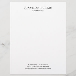En-tête De Lettre Élégant minimaliste blanc classique look professio