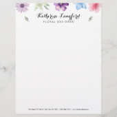 En-tête De Lettre Élégant Modèle floral personnalisable (Devant)